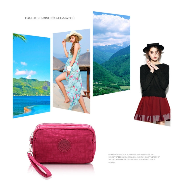 女士零錢手機包三層拉鏈短款