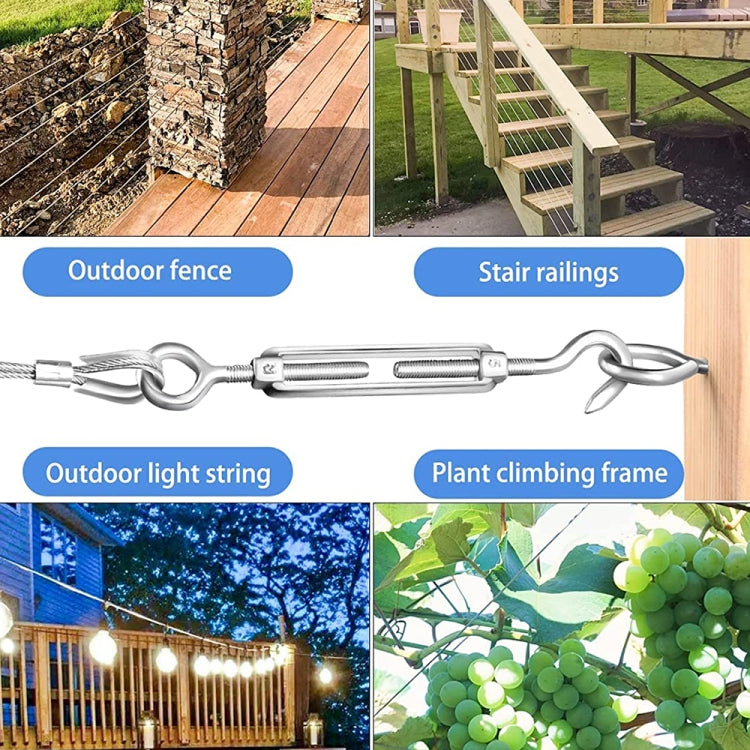 花籃螺絲304不銹鋼鋼絲繩兩頭鈎拉緊器