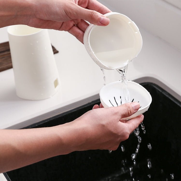 帶蓋防塵廚房瀝水家用塑料餐具收納筷子盒