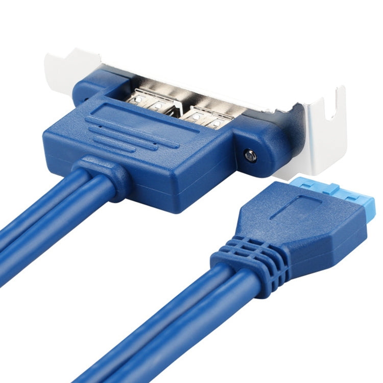 USB3.0  20P擋板線機箱PCI位擴展USB3.0母口全高半高擋板