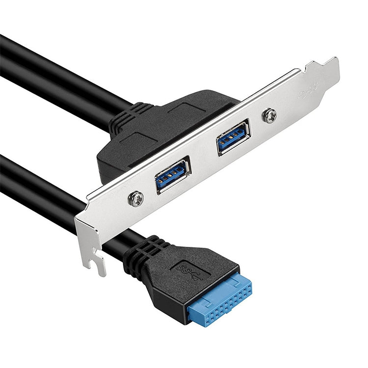 50厘米USB3.0後置PCI擋板線全高機箱DIY帶耳朵20pin轉接線