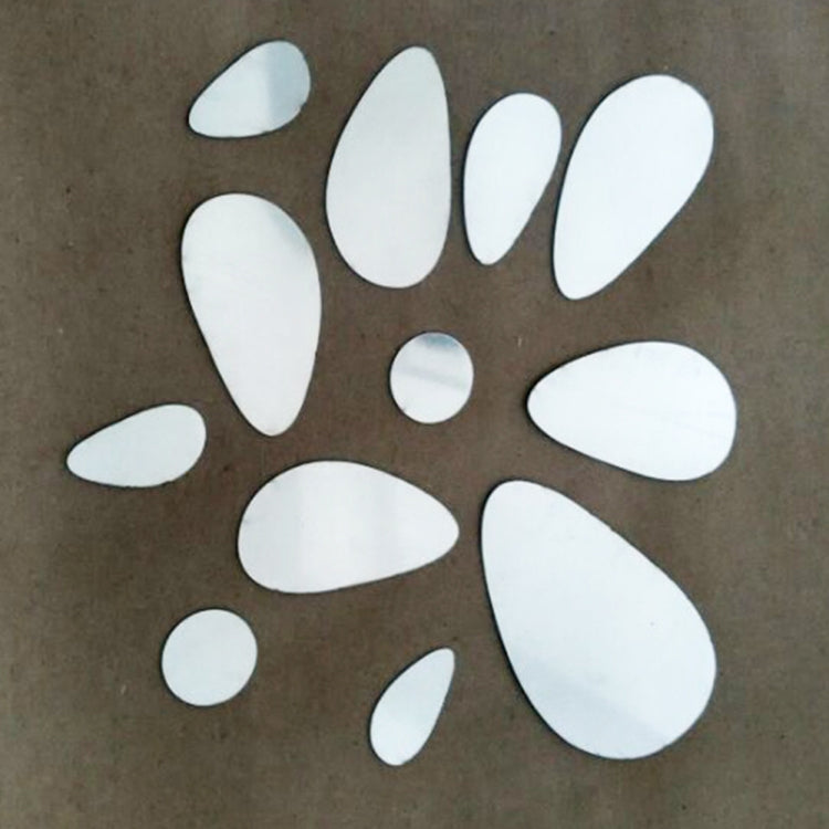 12件一套 3D鏡子可拆卸牆貼 客廳卧室電視背景鏡子壁畫牆貼裝飾