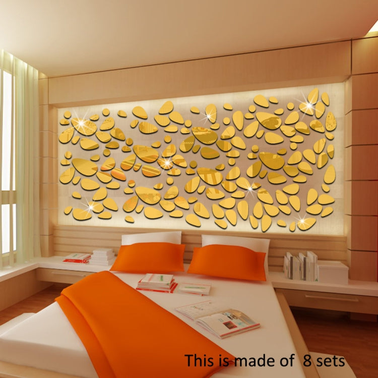 12件一套 3D鏡子可拆卸牆貼 客廳卧室電視背景鏡子壁畫牆貼裝飾
