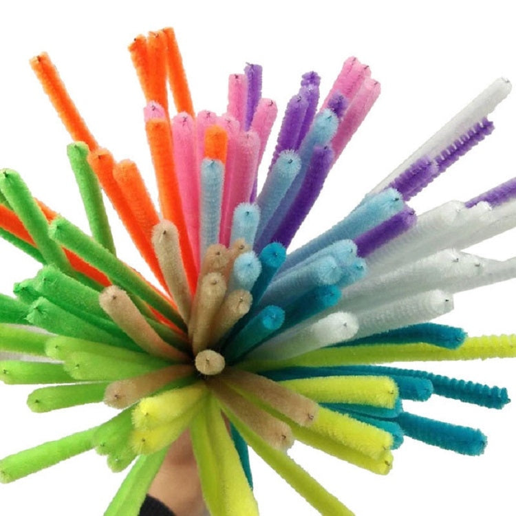 100根 毛絨棒兒童益智玩具手工材料 顏色隨機