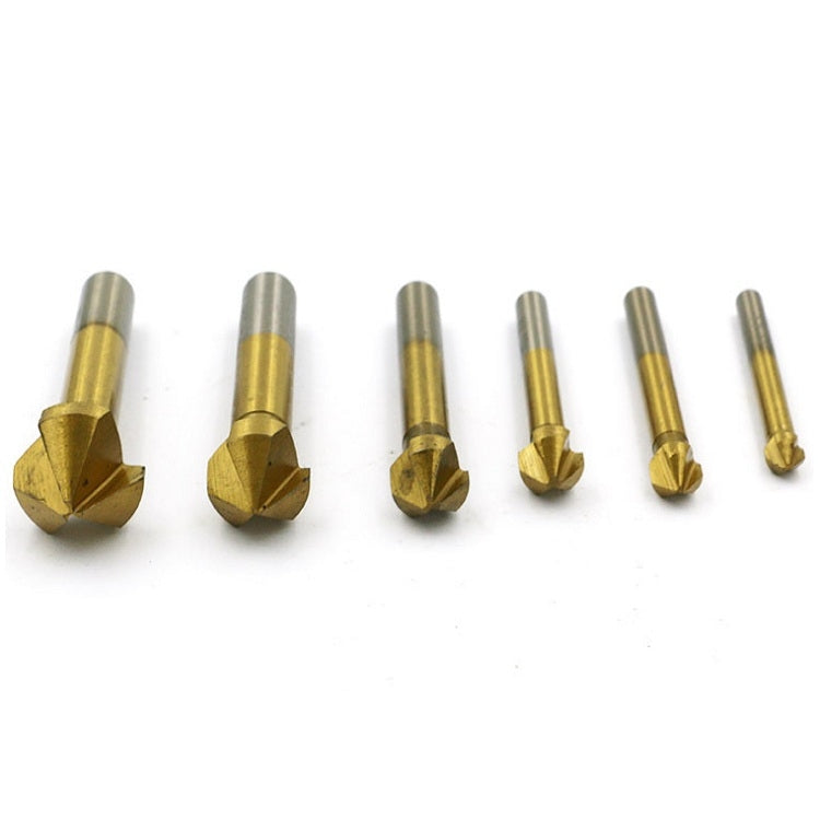 6合一套裝 90度三刃倒角刀木工銑刀倒角器開孔器