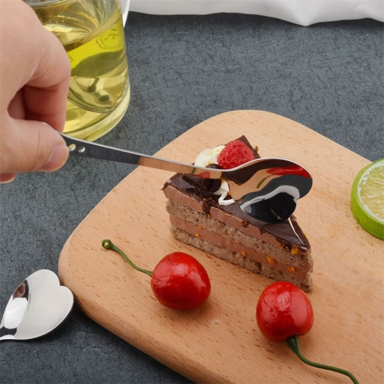 2件一賣 不銹鋼勺 便攜式金屬咖啡茶匙 創意愛心形婚禮派對禮品餐具