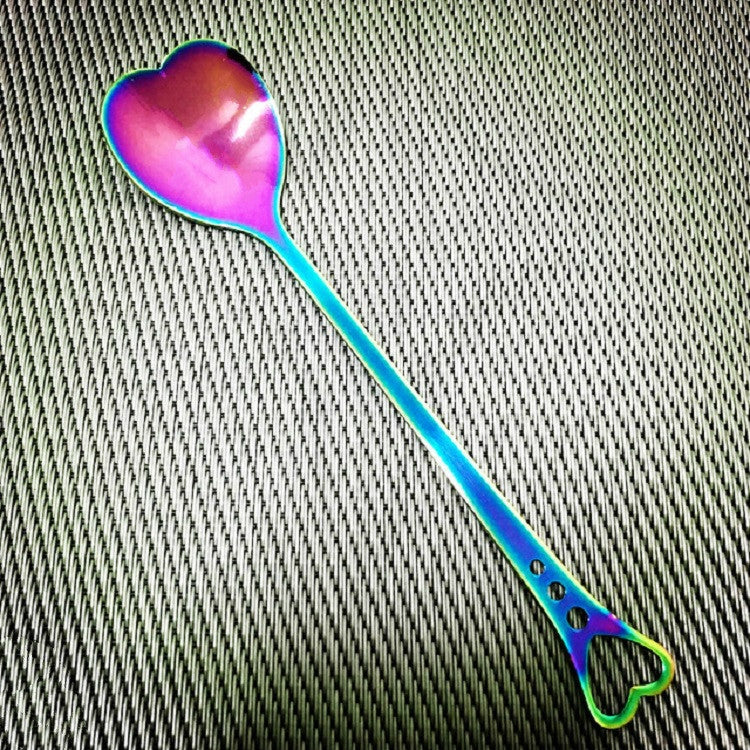 2件一賣 不銹鋼勺 便攜式金屬咖啡茶匙 創意愛心形婚禮派對禮品餐具