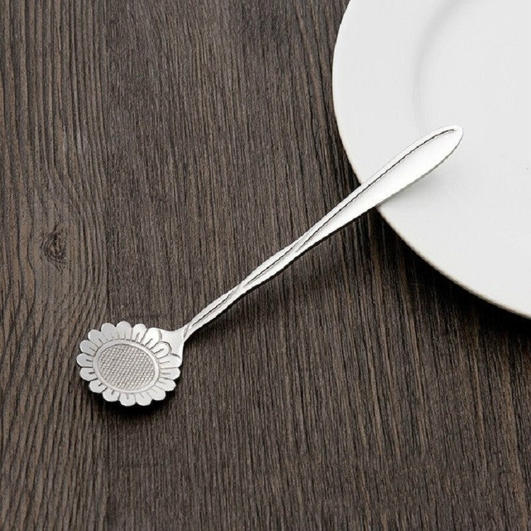 3把一賣 不銹鋼家用創意花朵勺咖啡攪拌勺