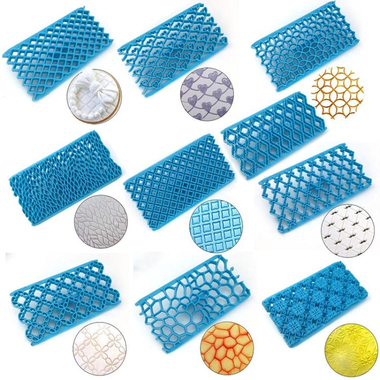 2件一賣 蛋糕翻糖工具 心形菱形紋理格子立交橋曲藝印章印花模具