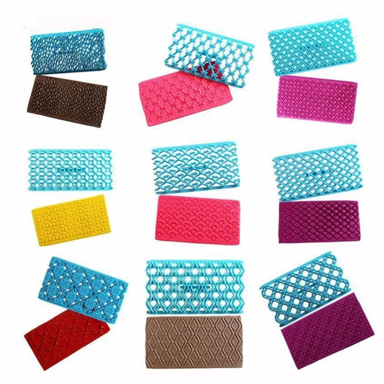 2件一賣 蛋糕翻糖工具 心形菱形紋理格子立交橋曲藝印章印花模具