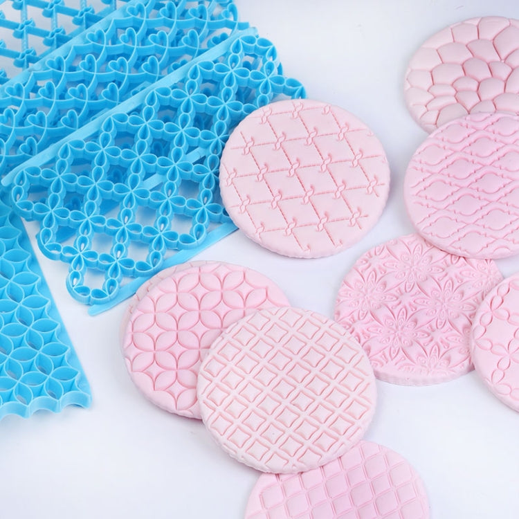 2件一賣 蛋糕翻糖工具 心形菱形紋理格子立交橋曲藝印章印花模具