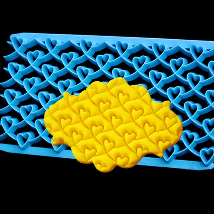 2件一賣 蛋糕翻糖工具 心形菱形紋理格子立交橋曲藝印章印花模具