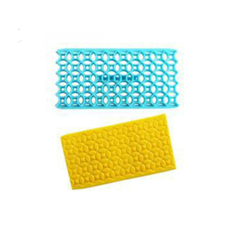 2件一賣 蛋糕翻糖工具 心形菱形紋理格子立交橋曲藝印章印花模具