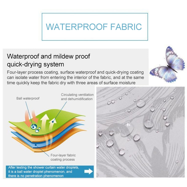 蝴蝶防水滌綸可水洗浴簾