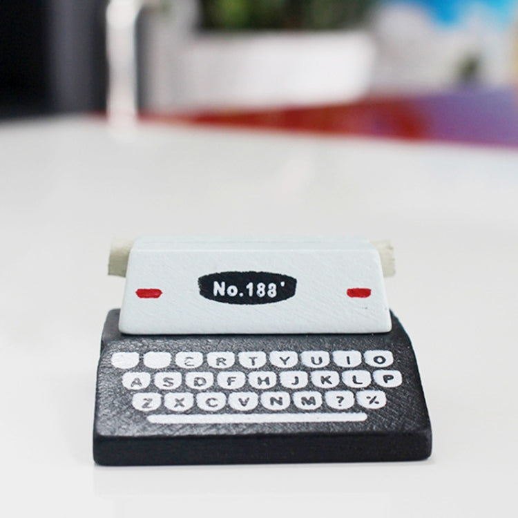 五個一賣  創意咖啡老式木製打字計算機照片夾桌面留言夾備忘錄夾子