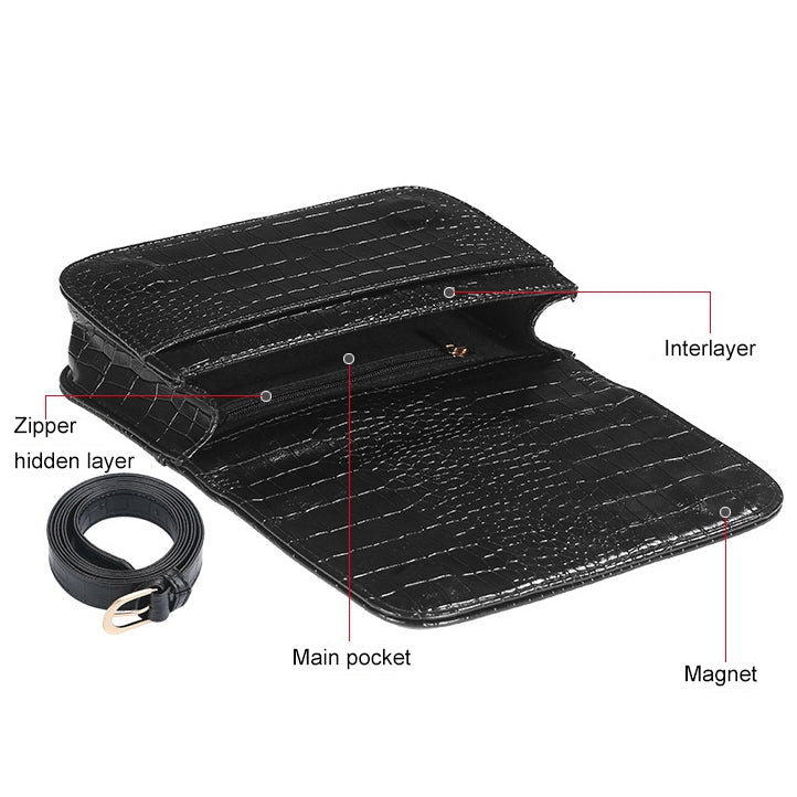 復古女士鱷魚皮革腰包旅行腰帶錢包腰包