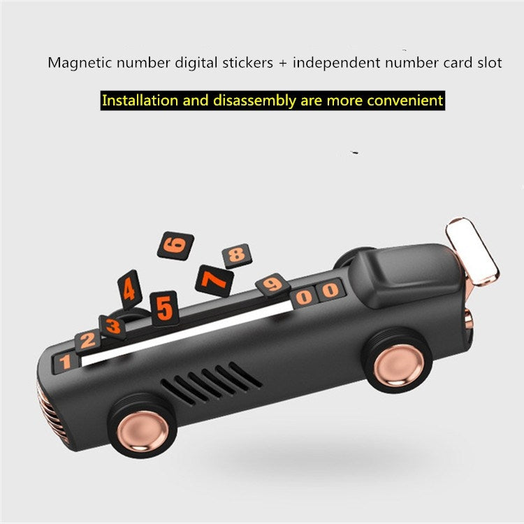 汽車用臨時停車號碼牌隱藏式挪車卡多功能車載香水擺件, Car Shape