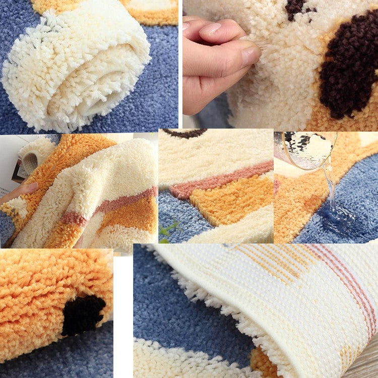 卡通植絨地毯家用浴室防滑吸水腳墊