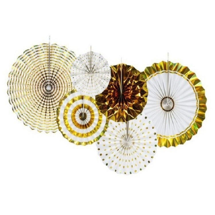 2套賣燙金紙扇花套裝生日節日婚慶聚會派對裝飾