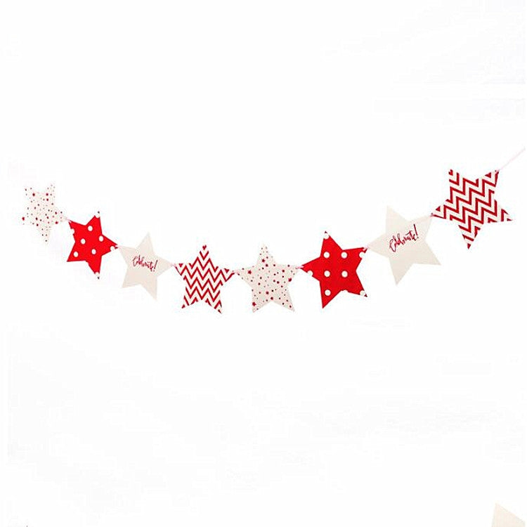 五角星拉花彩旗生日節日聚會裝飾店面裝扮布置用品