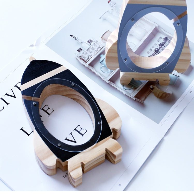 北歐火箭原木錢罐玩具 客廳裝飾存錢罐