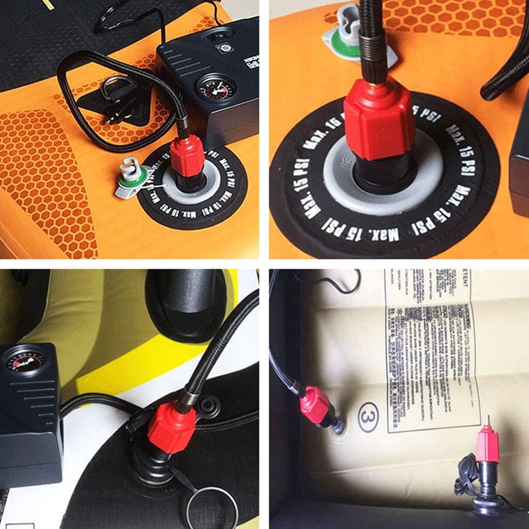 衝浪槳板橡皮艇充氣床氣閥轉接頭 汽車打氣泵轉換接頭