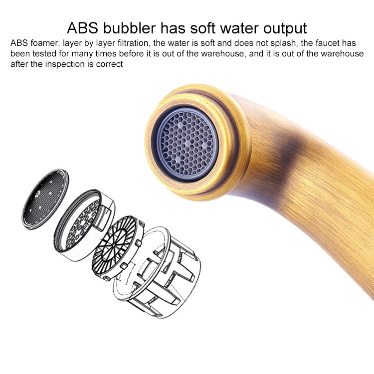 全銅仿古冷熱雙開青花瓷水龍頭