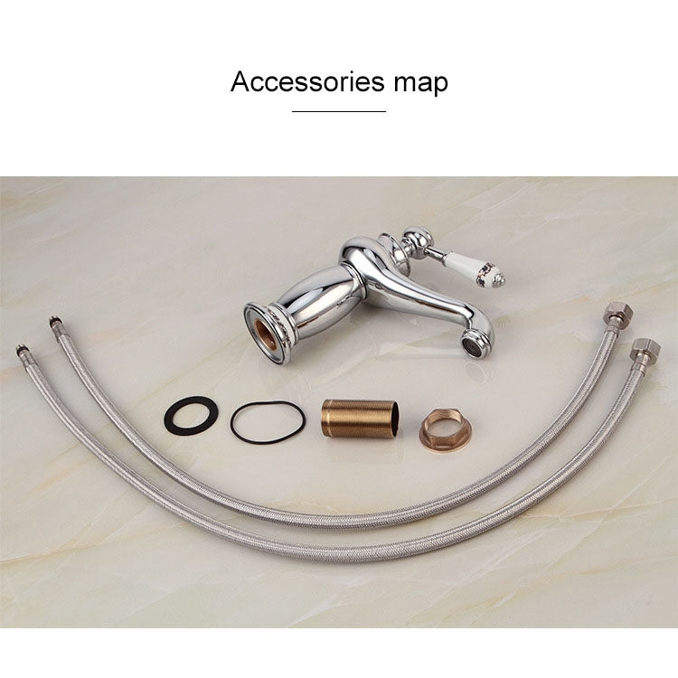 全銅仿古冷熱雙開青花瓷水龍頭