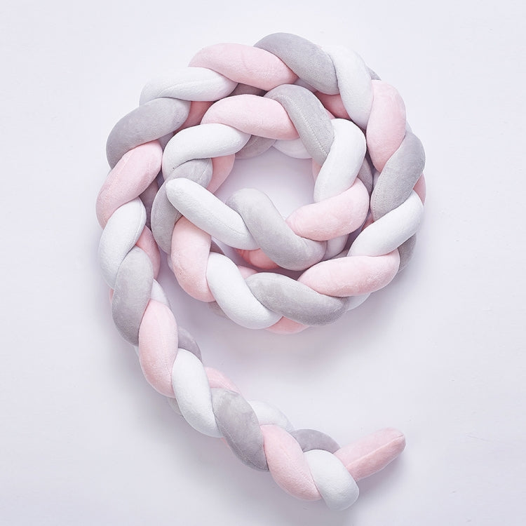 2M純色編織結嬰兒房裝飾嬰兒床保護器新生兒嬰兒床保險杠床上用品配件