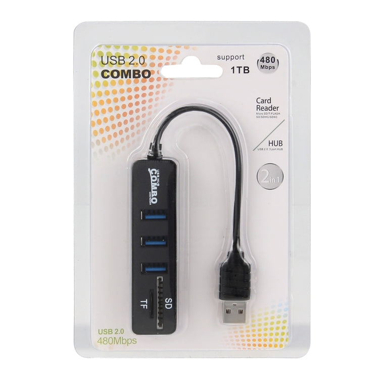 二合一 3口USB2.0 HUB + SD卡/TF卡 讀卡器  Windows XP/Vista/8.1/7/8,MAC適用
