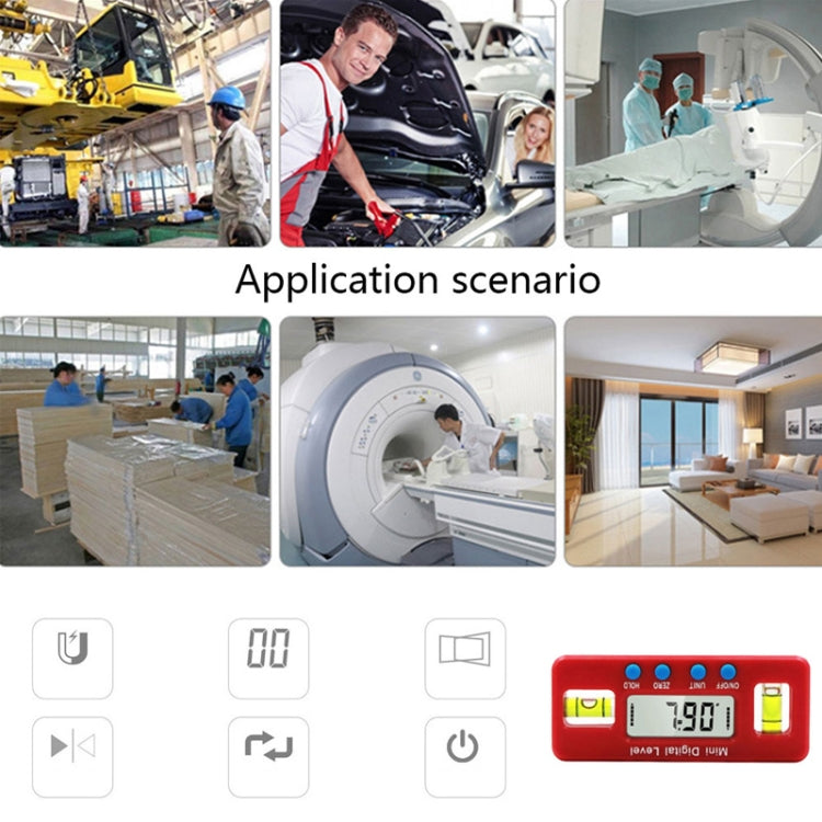 100mm強磁水平尺 迷你电子數顯水平儀角度尺