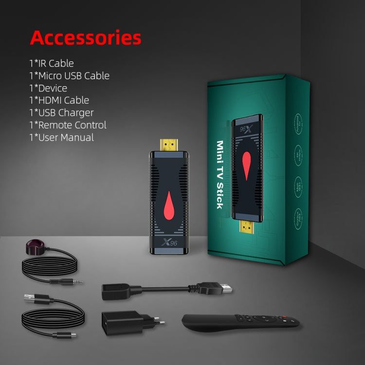 X96 S400 安卓10.0迷你TV電視棒 Allwinner H313四核ARM Cortex A53 2GB+16GB 支持WiFi, HDMI, TF Card, USB, 2GB+16GB