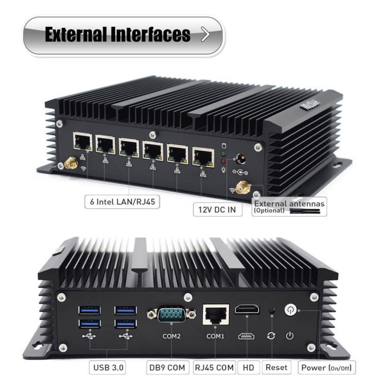 HYSTOU P09-6L Windows/Linux系統迷你主機 英特爾Celeron 3865U雙核雙線程1.80GHz 支持mSATA 4GB RAM DDR3 + 128GB SSD