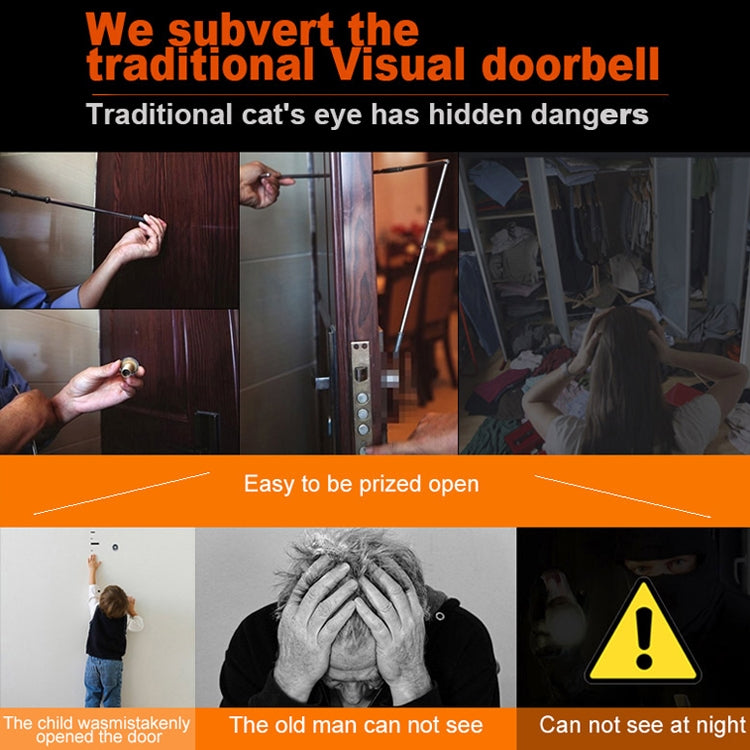 M4300A 4.3英寸显示屏300萬像素智能可視門鈴 支持最大32GBTF卡&移動偵測&紅外夜視