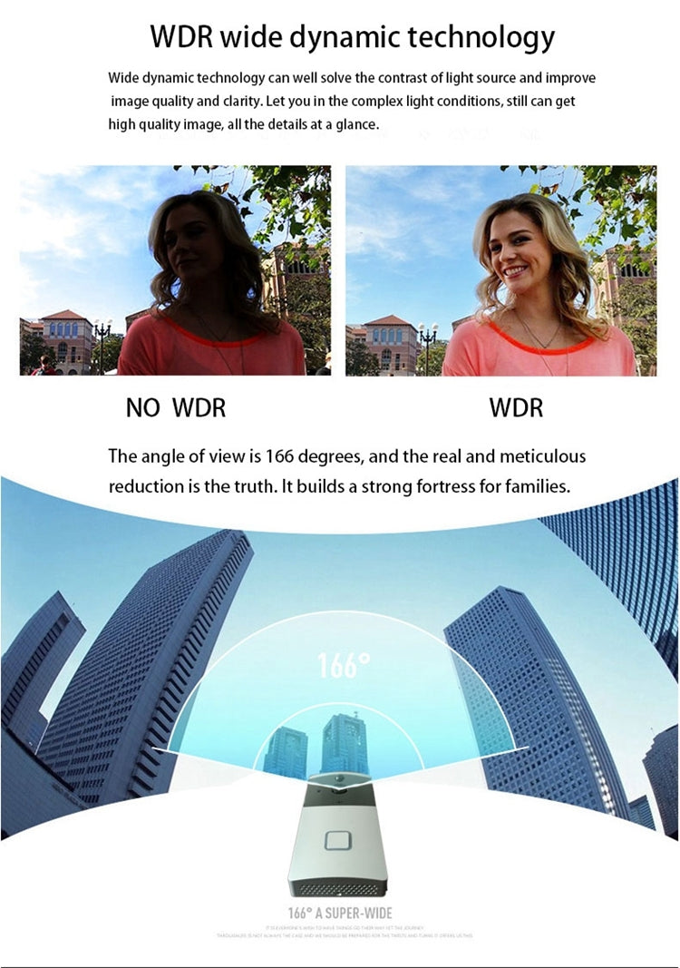 維世安 VS-M2 低功耗無線智能門鈴攝像機 支持TF卡&夜視&PIR偵測/手機APP