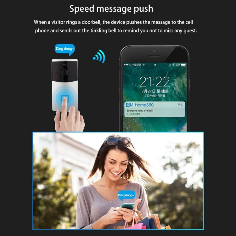 維世安 VS-M2 低功耗無線智能門鈴攝像機 支持TF卡&夜視&PIR偵測/手機APP