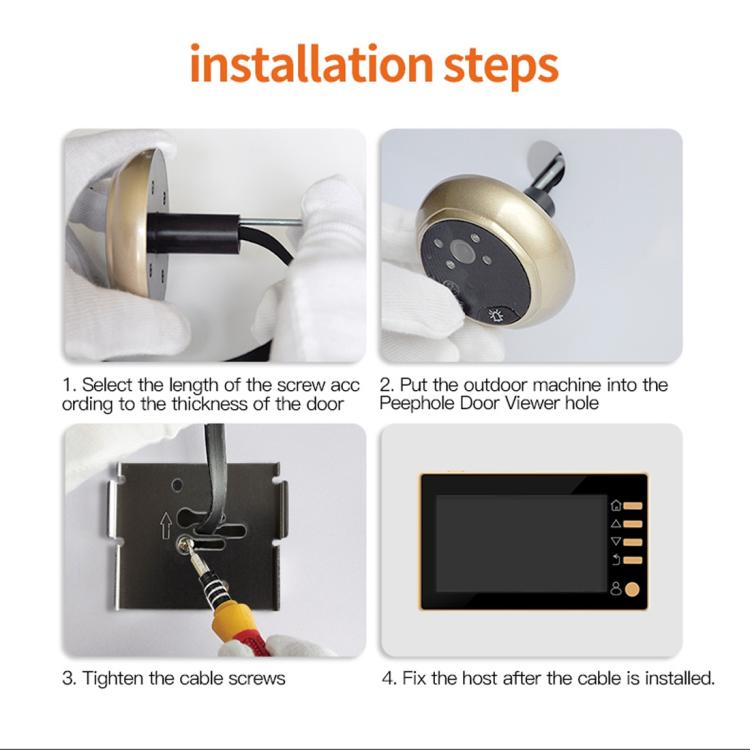 Danmini Q10 4.3寸智能电子可視門鈴，支持TF卡