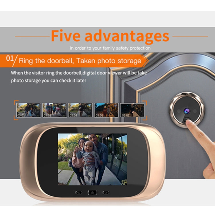 DD1 智能电子貓眼攝像頭門鈴帶2.8英寸液晶显示屏，支持紅外夜視