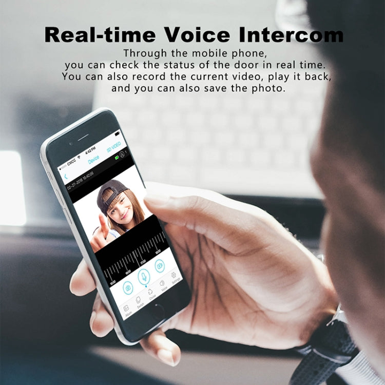 M200A 1080P WiFi智能圓形按鍵可視門鈴，支持紅外移動偵測&自適應碼率&雙向對講&遠程/PIR喚醒