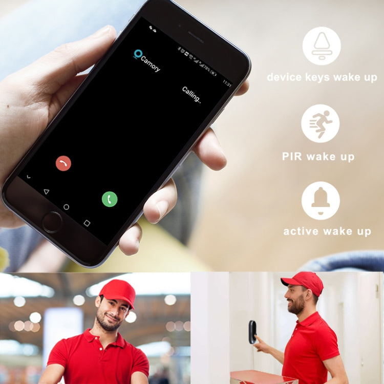 M200B WiFi智能方形按鍵可視門鈴，支持紅外移動偵測&自適應碼率&雙向對講&遠程/PIR喚醒