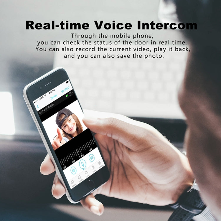 M200B WiFi智能方形按鍵可視門鈴，支持紅外移動偵測&自適應碼率&雙向對講&遠程/PIR喚醒