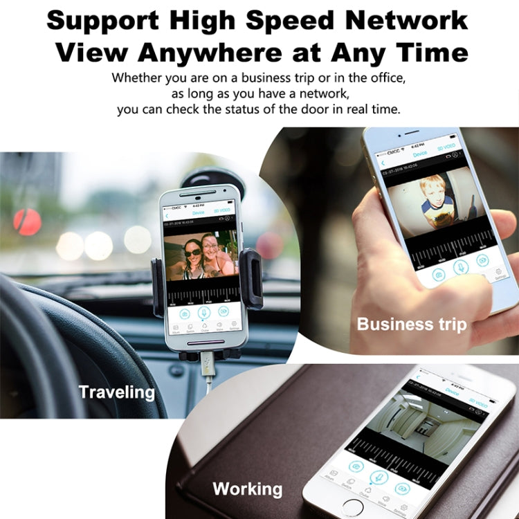 M200B WiFi智能方形按鍵可視門鈴，支持紅外移動偵測&自適應碼率&雙向對講&遠程/PIR喚醒