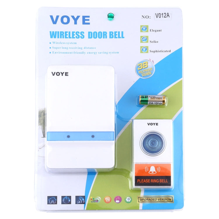 VOYE V012A 家用音樂遠程控制無線門鈴 帶38首和弦音樂
