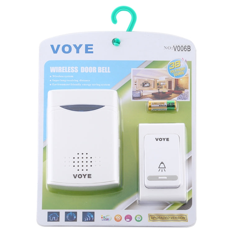 VOYE V006B 家用音樂遠程控制無線門鈴 帶38首和弦音樂