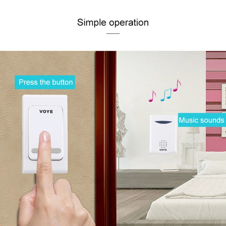 VOYE V006B 家用音樂遠程控制無線門鈴 帶38首和弦音樂