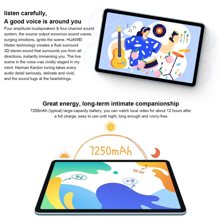 HUAWEI MatePad 平板電腦 10.4英寸BAH4-AL10 6GB+128GB 全網通 悅動版,  HarmonyOS 2 高通驍龍 778G 4G八核 支持雙頻WiFi, OTG 不支持谷歌商店  , BAH4-AL10 4G 6GB+128GB