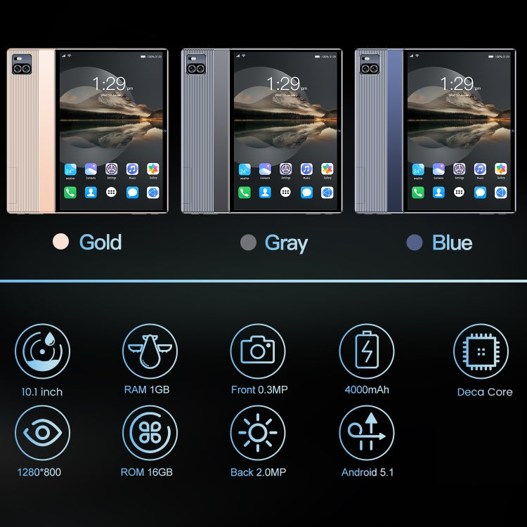 X101 10.1寸3G通話平板 安卓5.1 MT6592八核 2GB+16GB 支持雙卡, WiFi, 藍牙, GPS