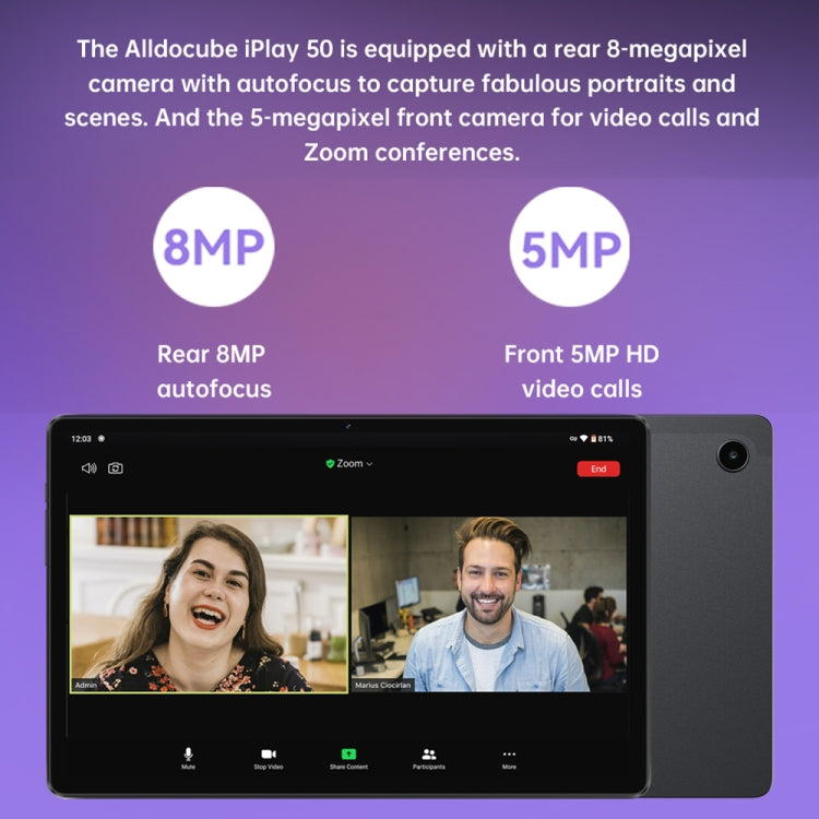 酷比魔方iPlay 50 4G LTE平板 6GB+128GB 10.4英寸安卓12 紫光展銳T618八核，支持GPS&藍牙&雙頻WiFi&雙卡  , iPlay 50 6GB+128GB