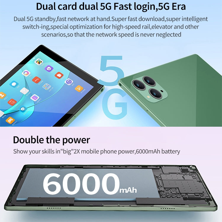 BDF P40 Pro 10.1英寸4G LTE平板 8GB+128GB 安卓12.0 MTK6762八核 支持雙卡/藍牙/WiFi, 歐規