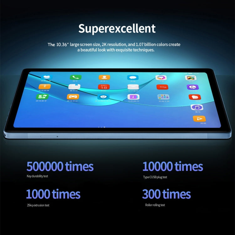 BDF P60 10.36英寸4G LTE平板 8GB+128GB 安卓11.0 MTK6762八核 支持雙卡/藍牙/WiFi, 歐規